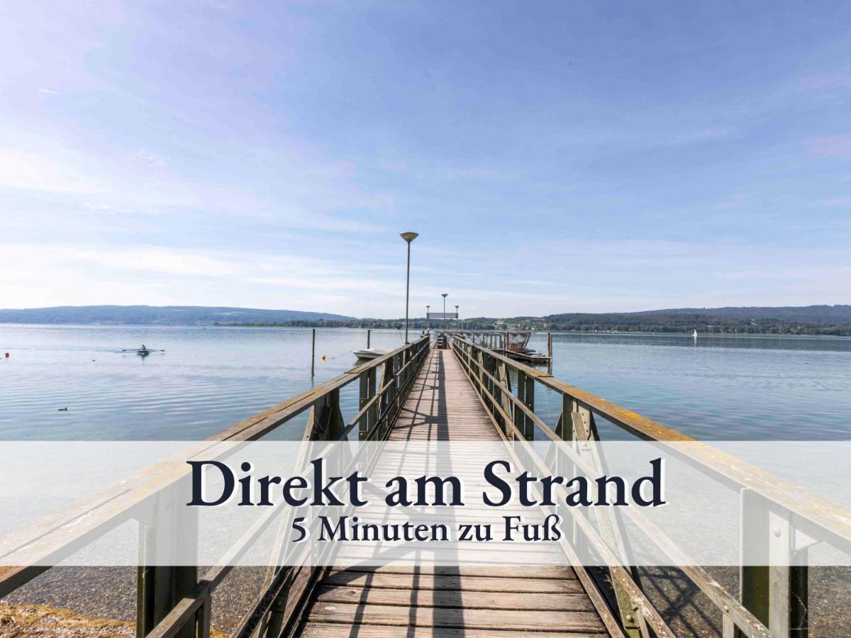 Große moderne Ferienwohnung in bester Bodenseelage l 1 Minute zum Bodensee l 2 Zimmer l Vollausgestattete Küche l Sonnenbalkon l WLAN l Willkommen im Apartment Güttingen Radolfzell am Bodensee Exterior foto