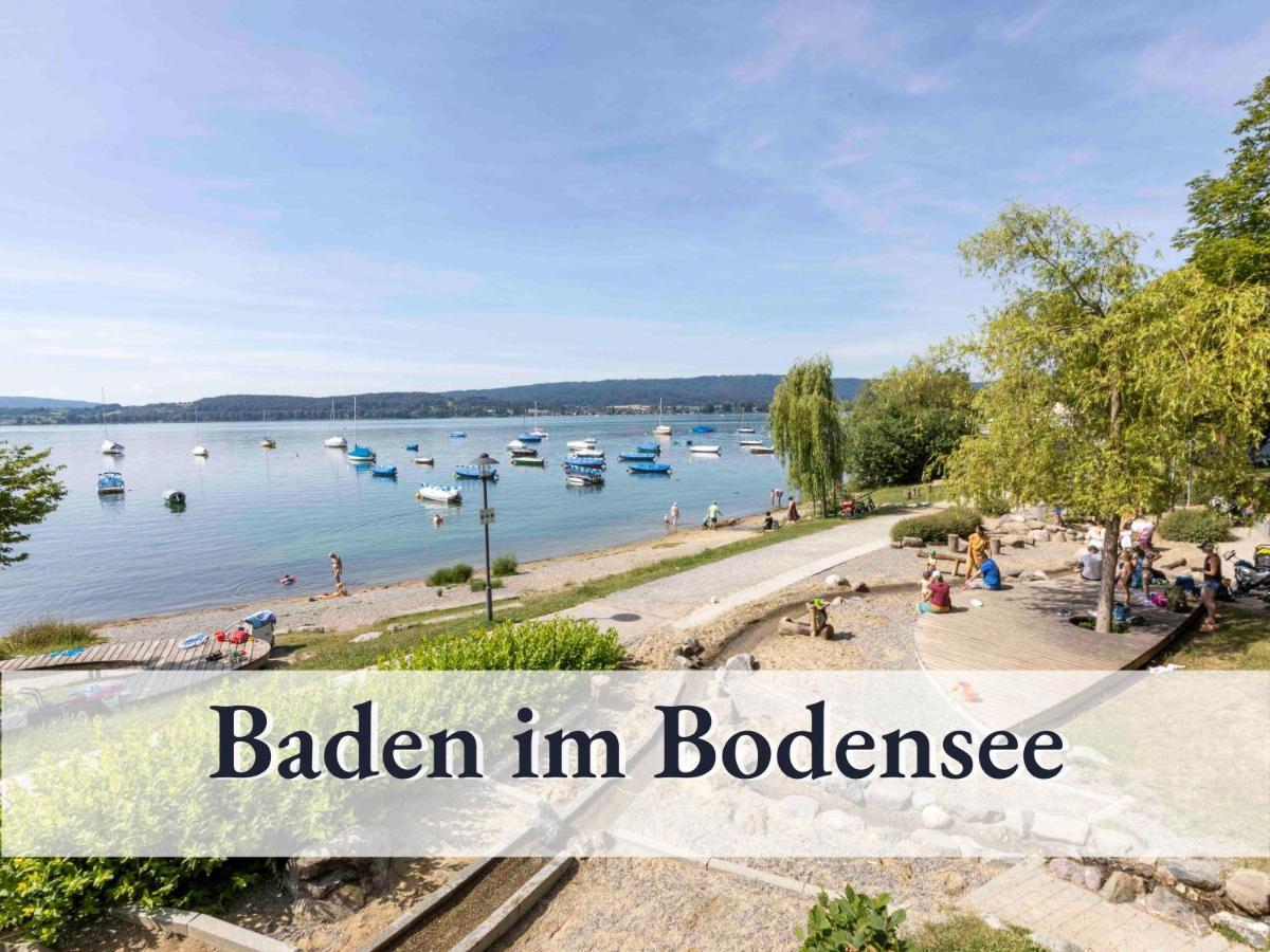 Große moderne Ferienwohnung in bester Bodenseelage l 1 Minute zum Bodensee l 2 Zimmer l Vollausgestattete Küche l Sonnenbalkon l WLAN l Willkommen im Apartment Güttingen Radolfzell am Bodensee Exterior foto